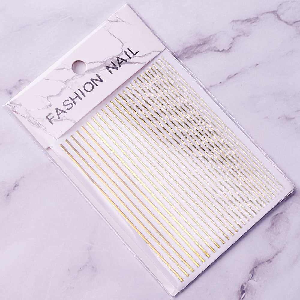 Stickers Bright Line Back Glue Fashion Nail Paste Decorative Multi-color Nail Patches
