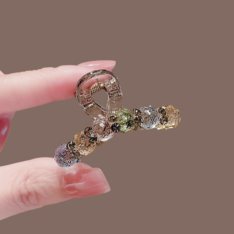 Simple All-match Rhinestone Graceful And Fashionable Back Head Half Tied Barrettes