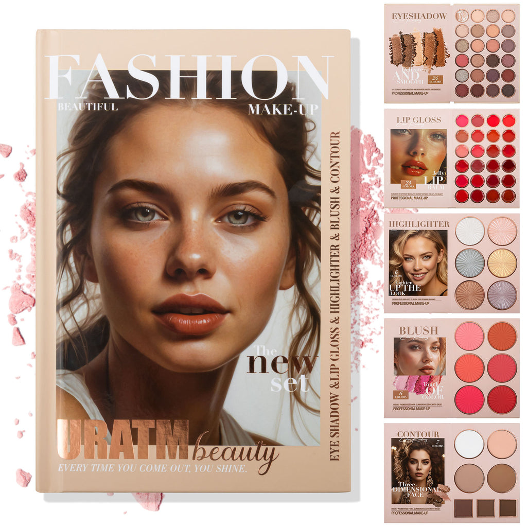 UrAtm 67 Colors Makeup Palette Five-layer Book Turning Eye Shadow Plate Blush