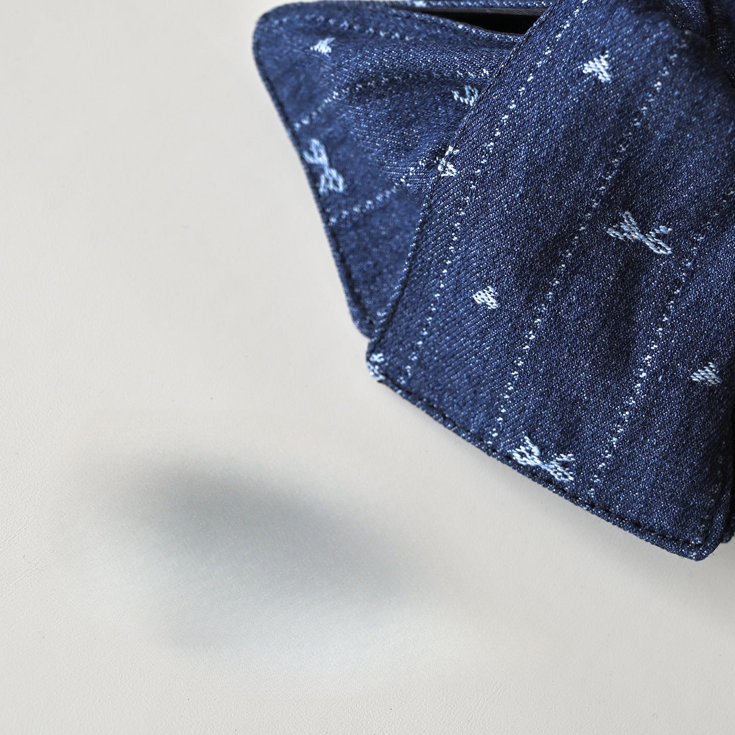 Embroidered Denim High Sense Barrettes Back Head Updo Shark Barrettes