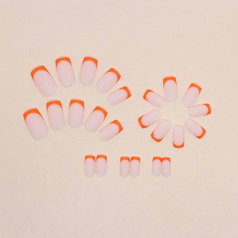 Simple Orange European Square Nail Sticker