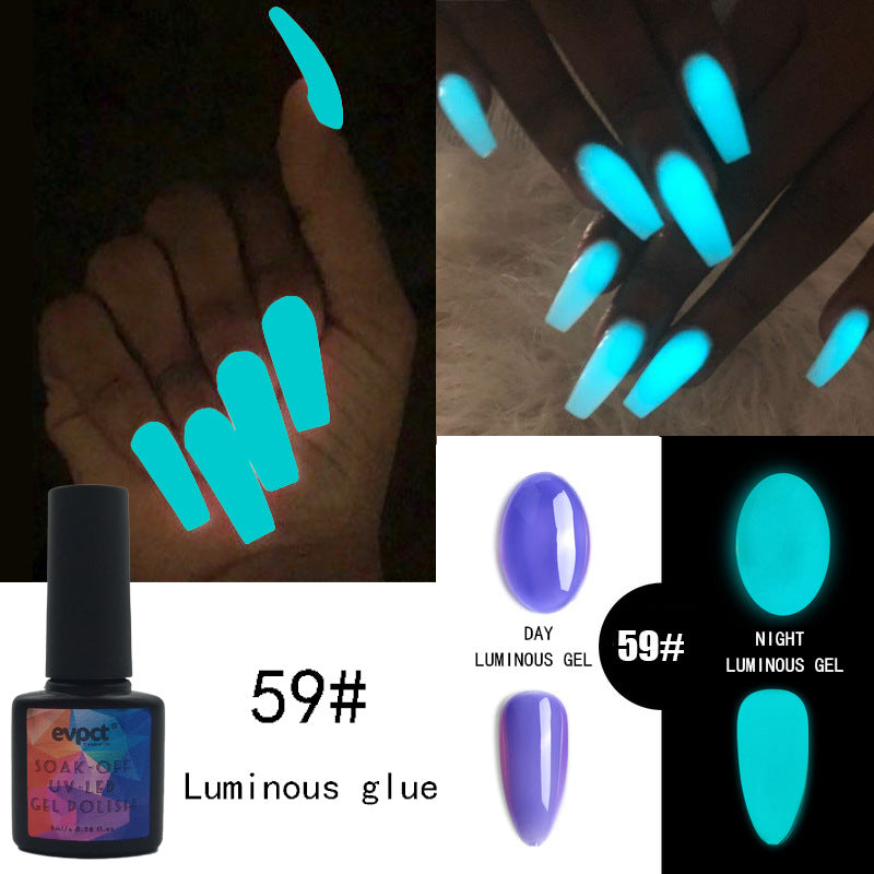 Evpct 6 Colors Luminous Glue Phototherapy Nail Glue UV Polish