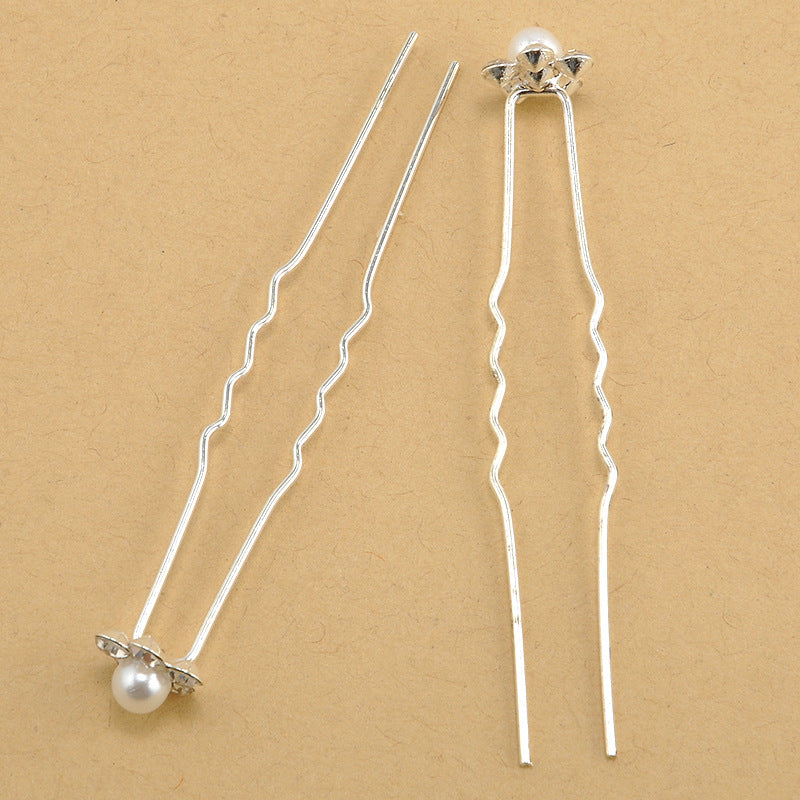 Bridal Hairpin Accessories Coil Hair Pearl Flower Headdress