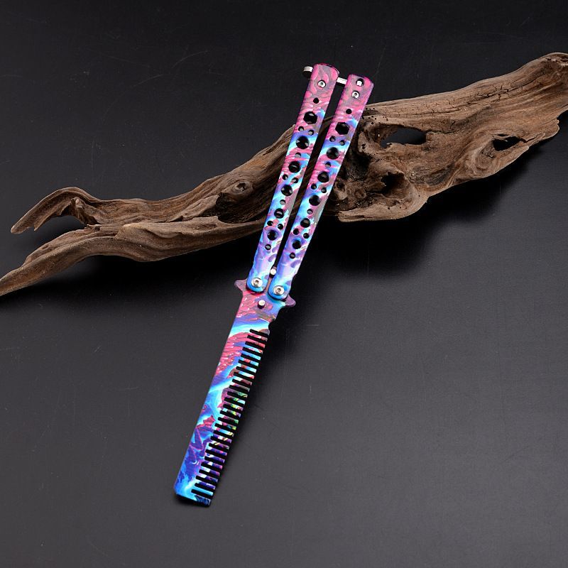 Folding Butterfly Comb Knife Stainless Steel Practice