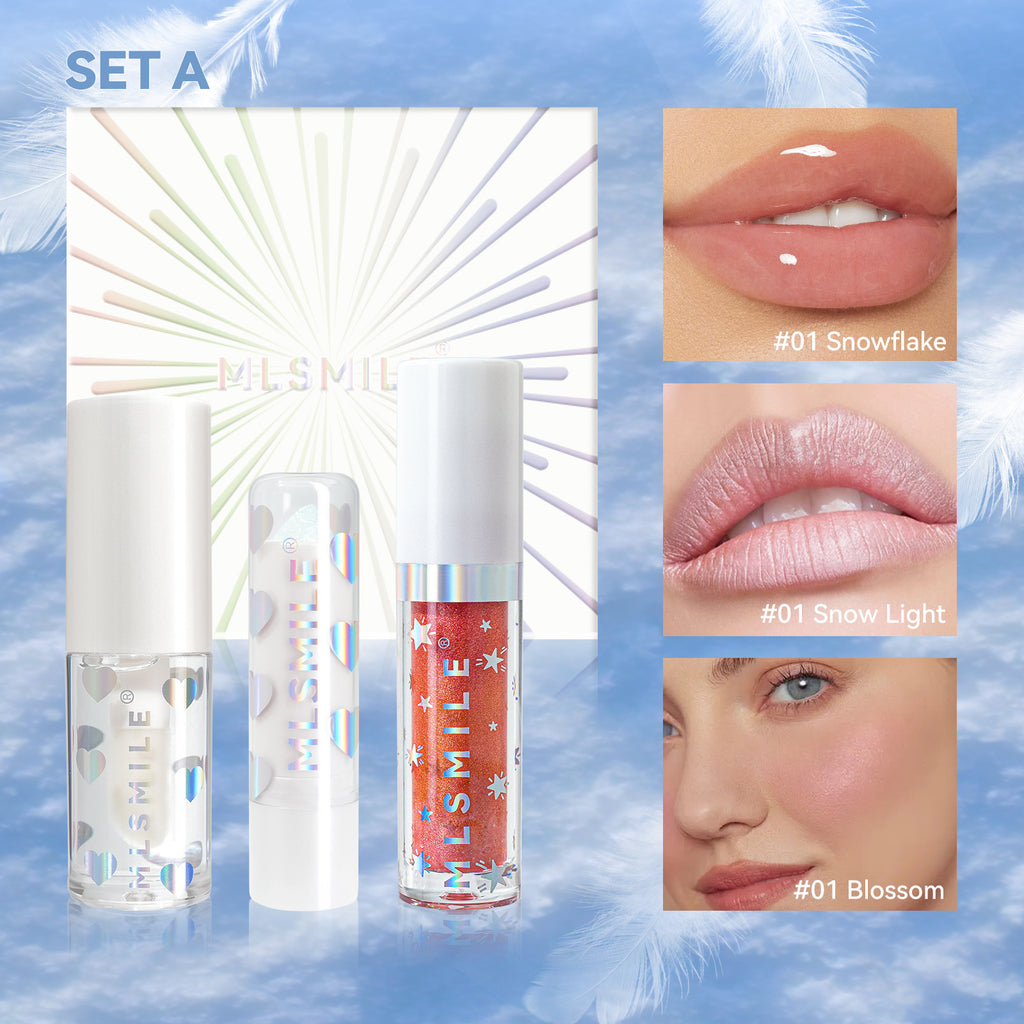 Lipstick Lip Glaze Blush Three-in-one Suit