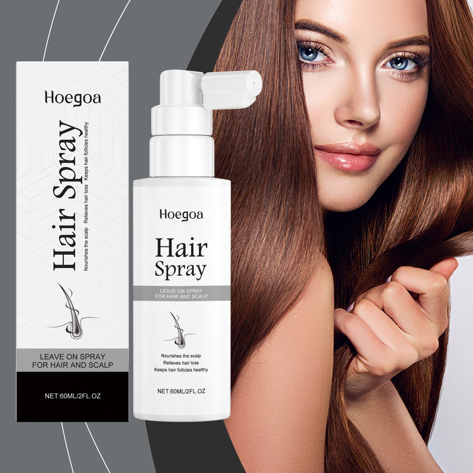 HoeGoa Hair Care Spray Hair Root Deep Moisturizing Scalp Massage Repair Nutritional Hair Care