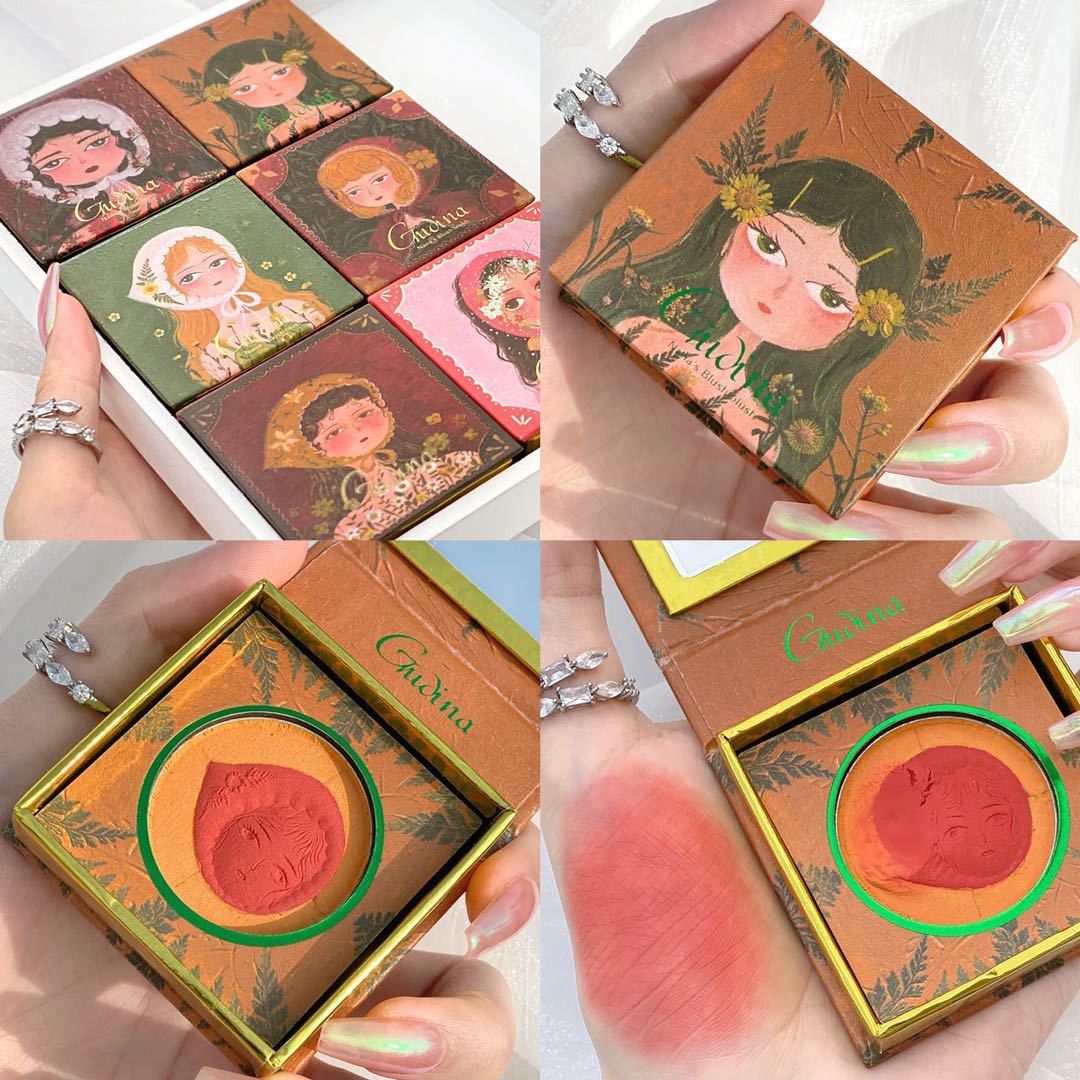 Gudina Monochrome Blush Maple Leaf Retro Vitality Girl Nude Makeup Natural Service