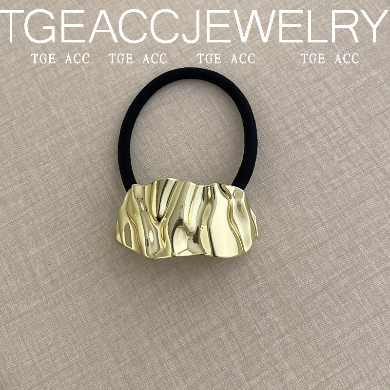 European And American Cold Style Geometric Metal Concave-convex Stretch Retro Head Rope