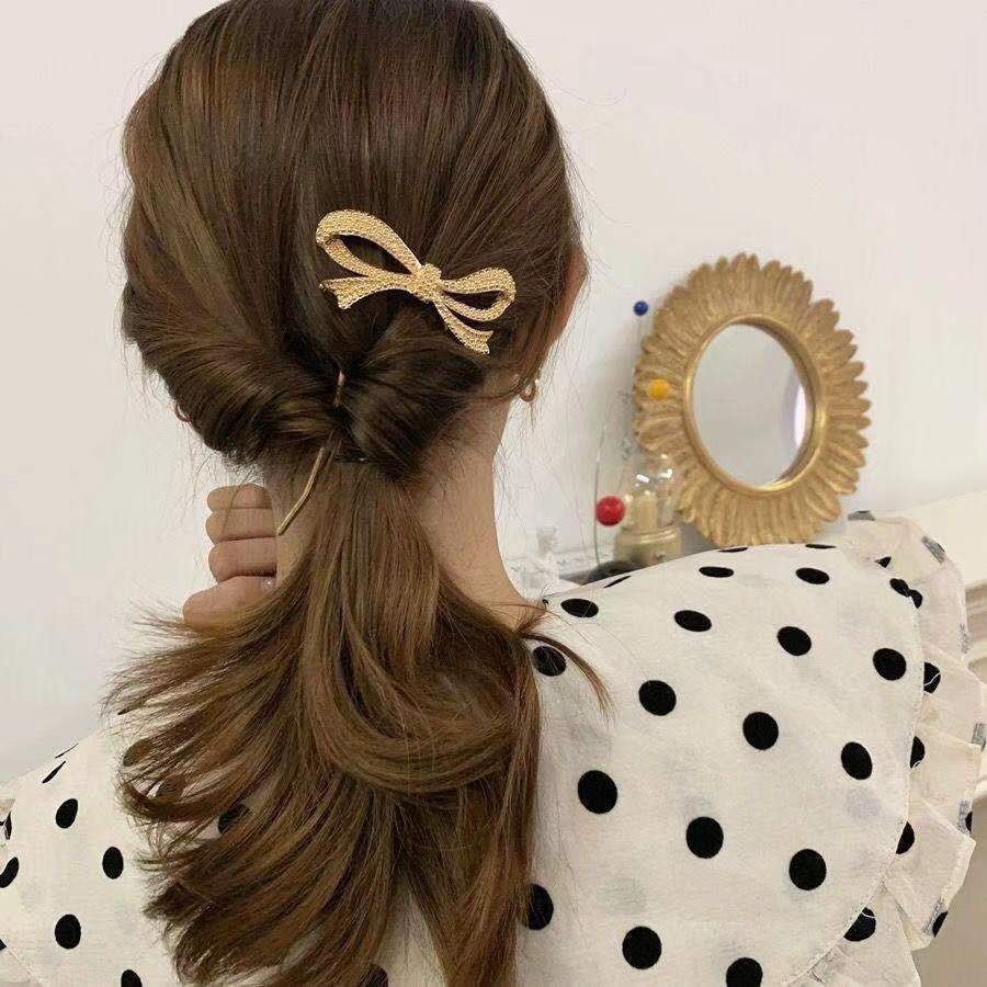 Retro Metal Bow Hairpin Japanese Sweet