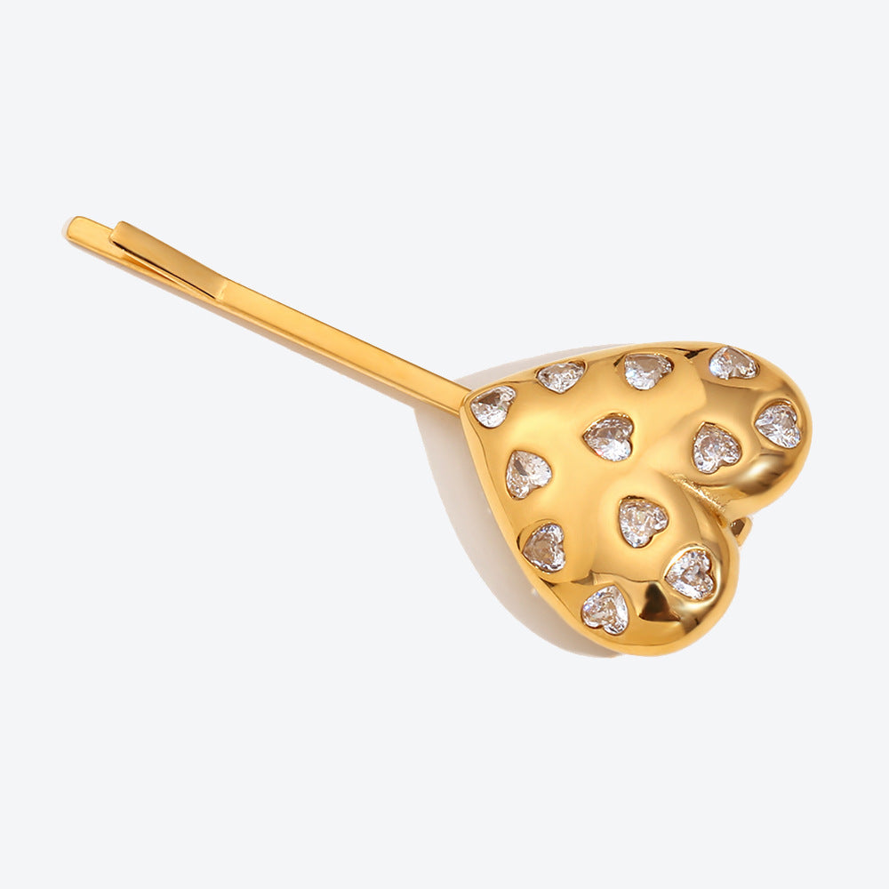 Hair Accessories Stainless Steel Plated 18K Gold Body Love Heart