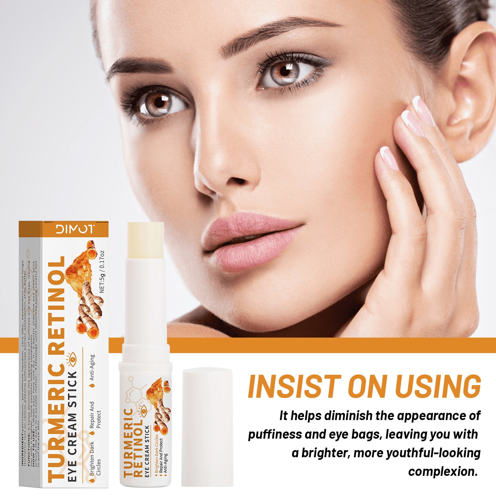 Fade Dark Circles Turmeric Eye Cream Stick 5g