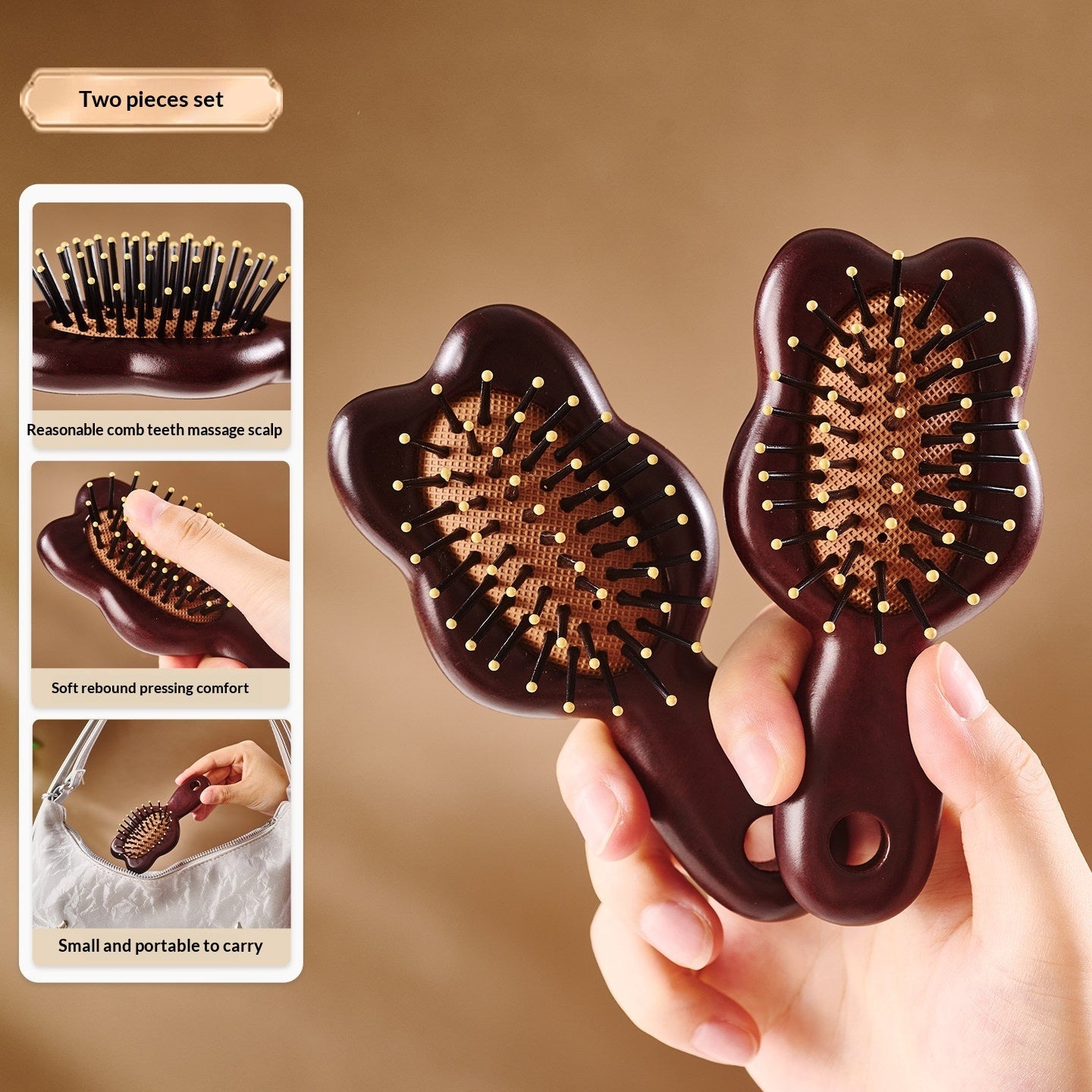Portable Hair Straightening Head Massage Comb For Womens Home Use