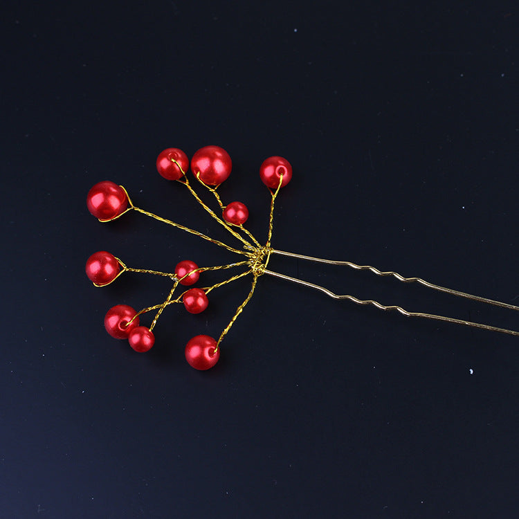 Korean-style U-shaped Pearl Hairpin Bridal Headdress Small Hairpin