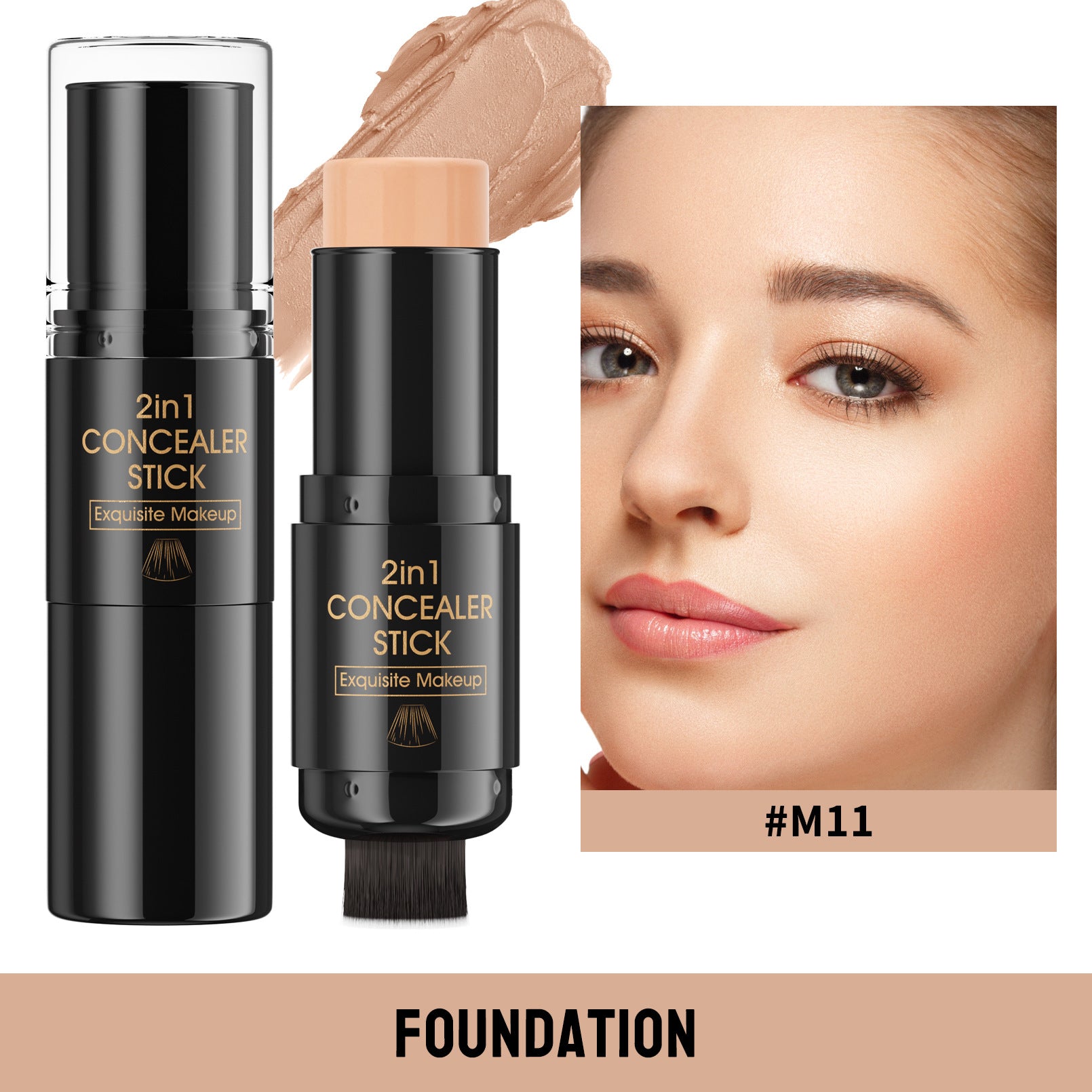 Hellokiss Highlight Blush Double-headed Contour Stick With Brush