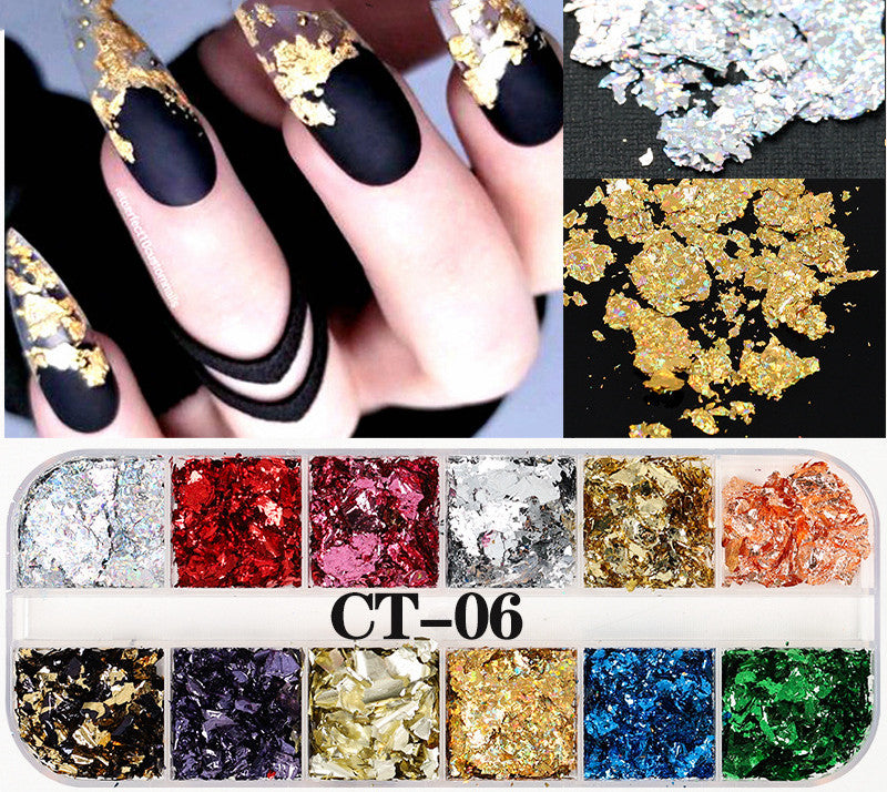 Nail Art Bright Powder Laser Symphony Candy Paper Nail Sticker