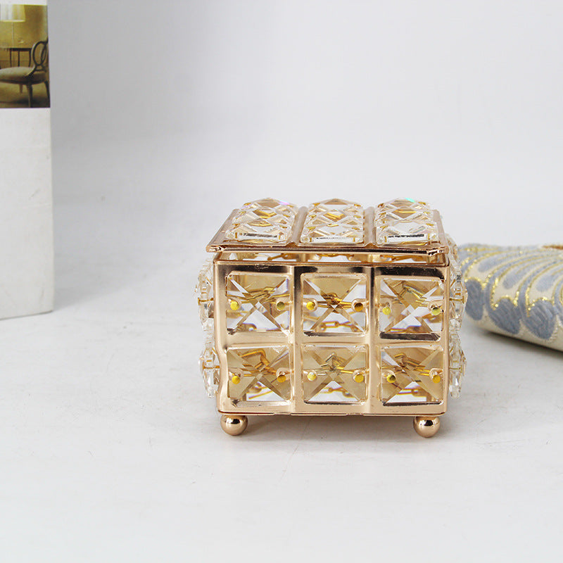 Crystal Storage Box Cotton Foundation Jewelry Stud Earrings