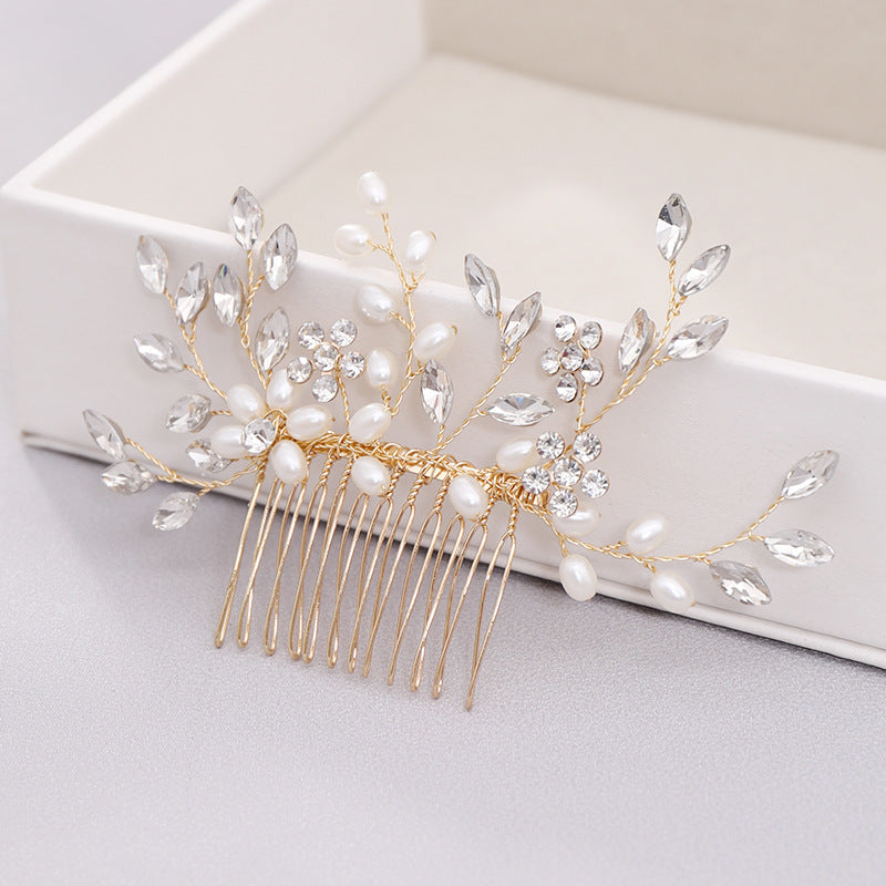 Hand-woven Pearl Hair Comb Hair Comb Headdress