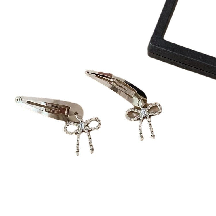 Women's Silver Bow Zircon Hairpin