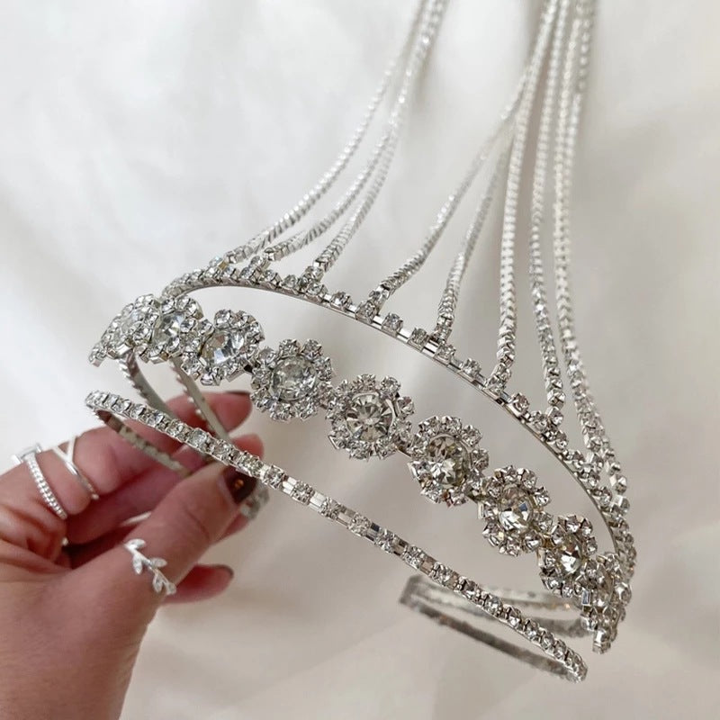 Long Fringed Rhinestone Hair With Polish Mia Flowers