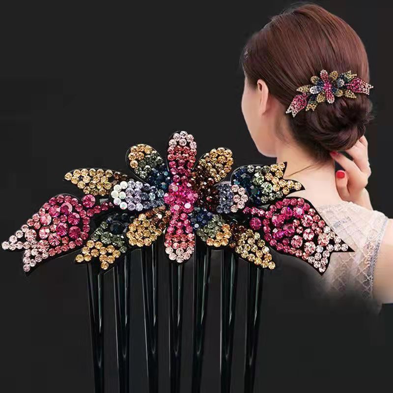 Women's Fashion Casual Rhinestone Anti-slip Hair Comb