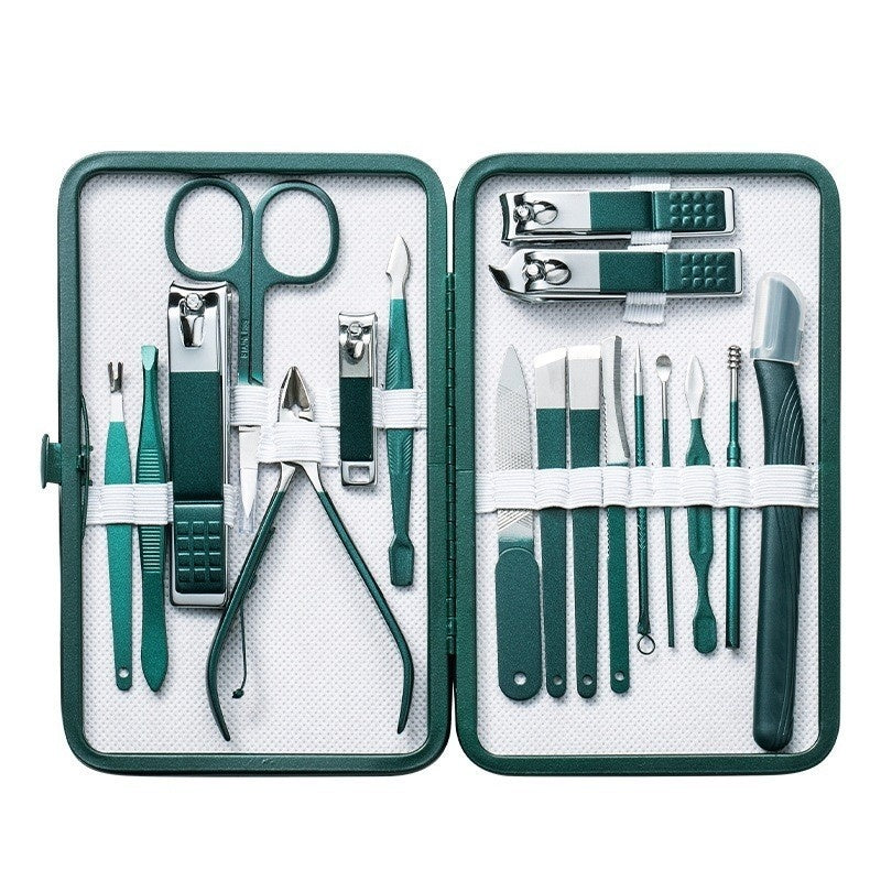 Nail Clippers Set Dark Green Portable