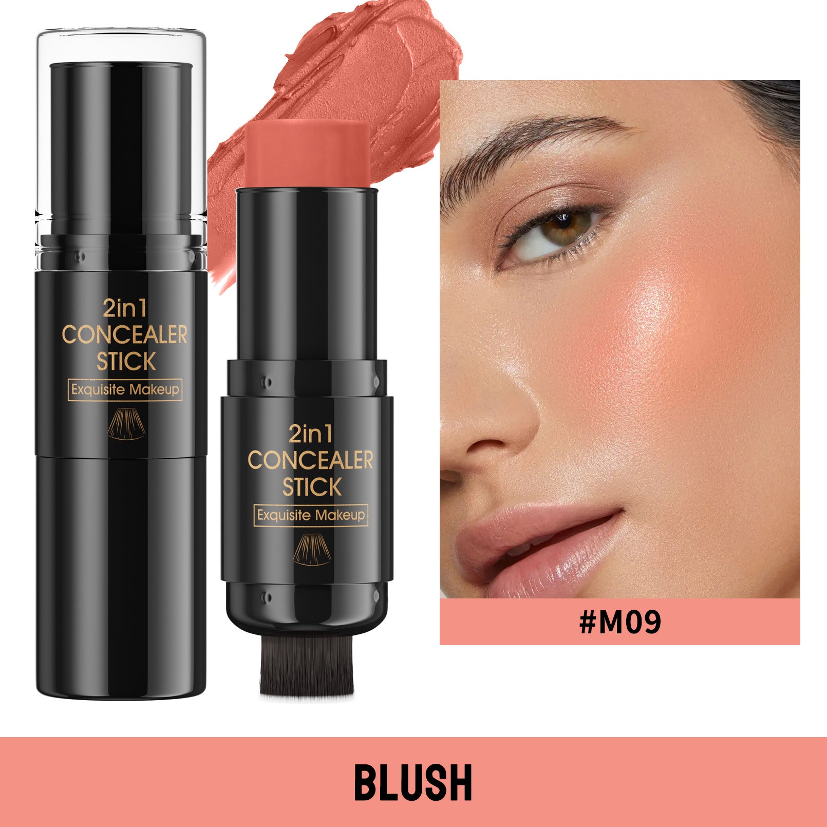 Hellokiss Highlight Blush Double-headed Contour Stick With Brush