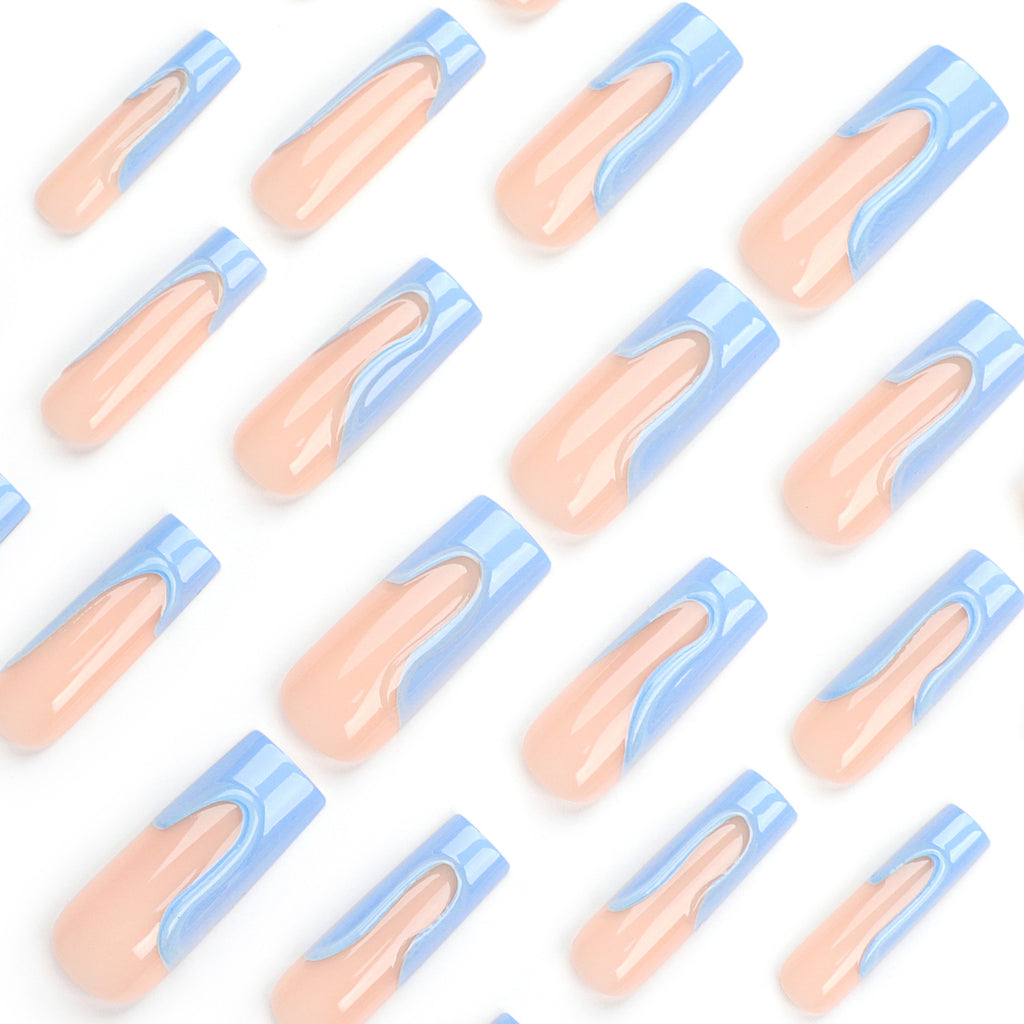 Sky Blue Manicure Rectangular Nail Tip