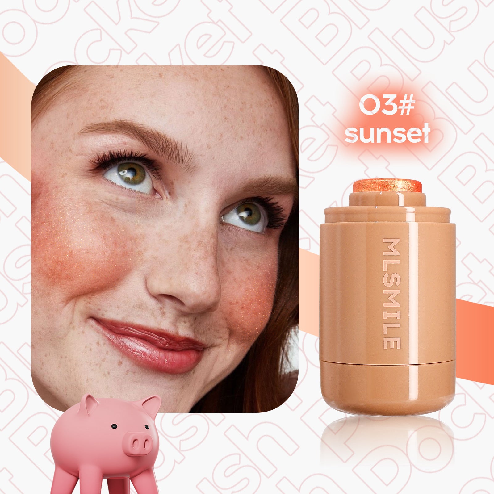 MLSMILE Blush Stick 6-color Highlight Brightening Portable