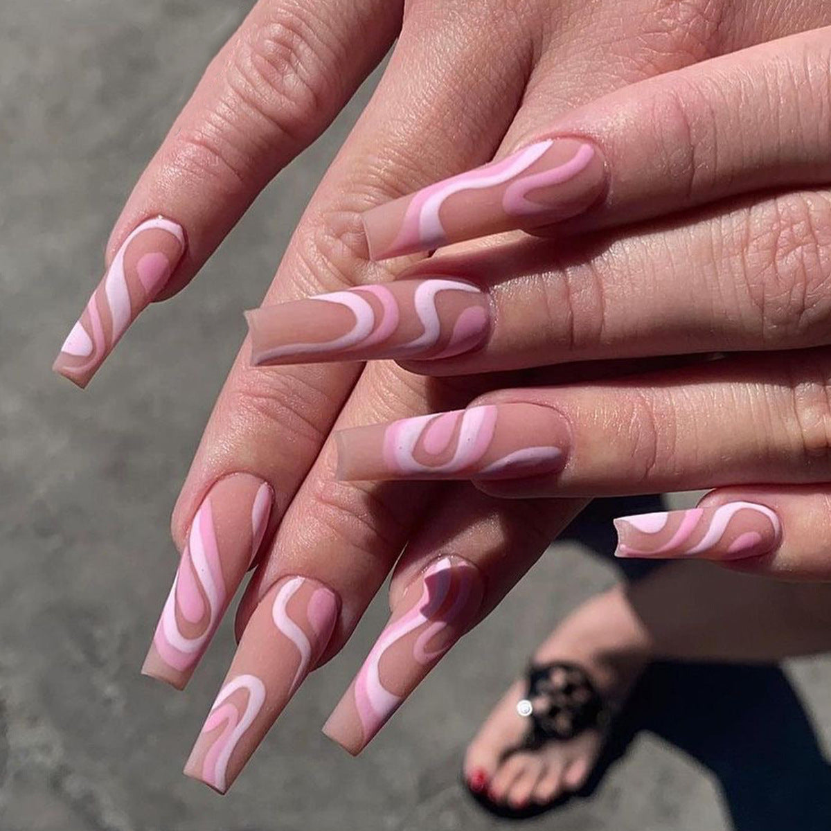 Rose Color Matching Lines Nail Stickers