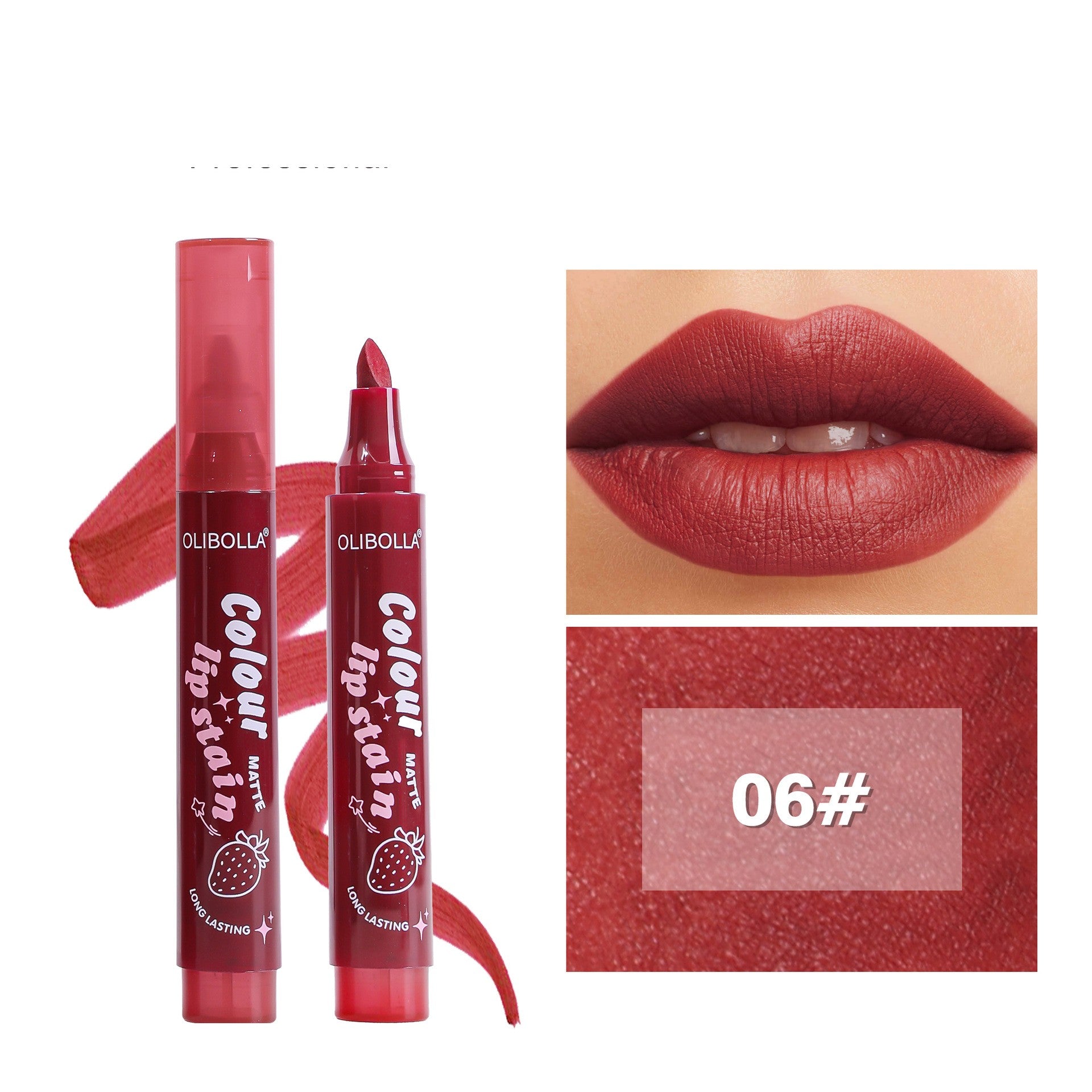 Exclusive For Cross-border Matte Six-color Lip Gloss Lip Liner Lipstick Film Long Lasting And Does Not Fade In Stock Olibolla
