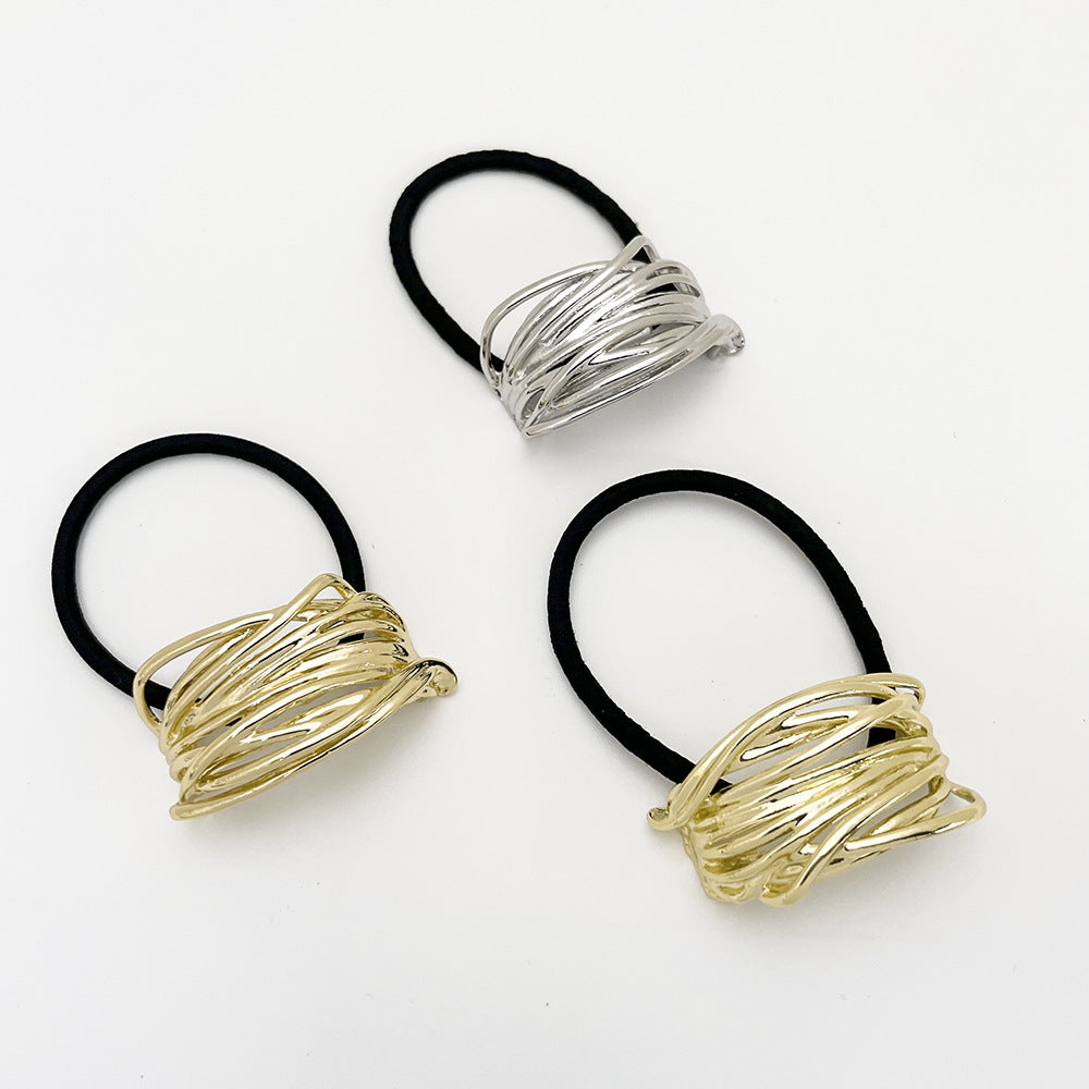 U-shaped Alloy Seamless Hair Rope Female Simple European And American Style Wind Irregular