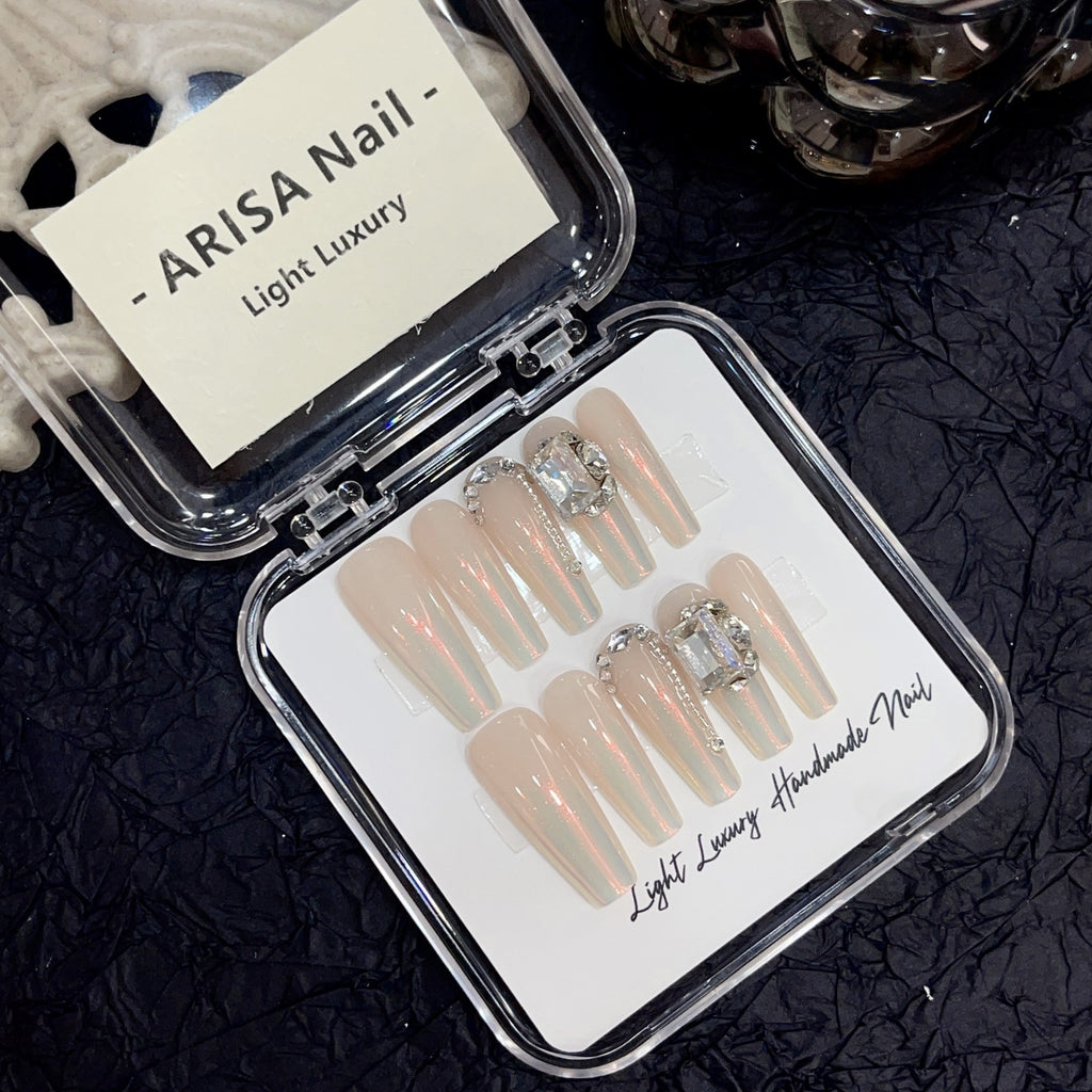 Arisa Nail Aurora Powder Gradient Pure Want To Wear Nail Tip Pure Handmade