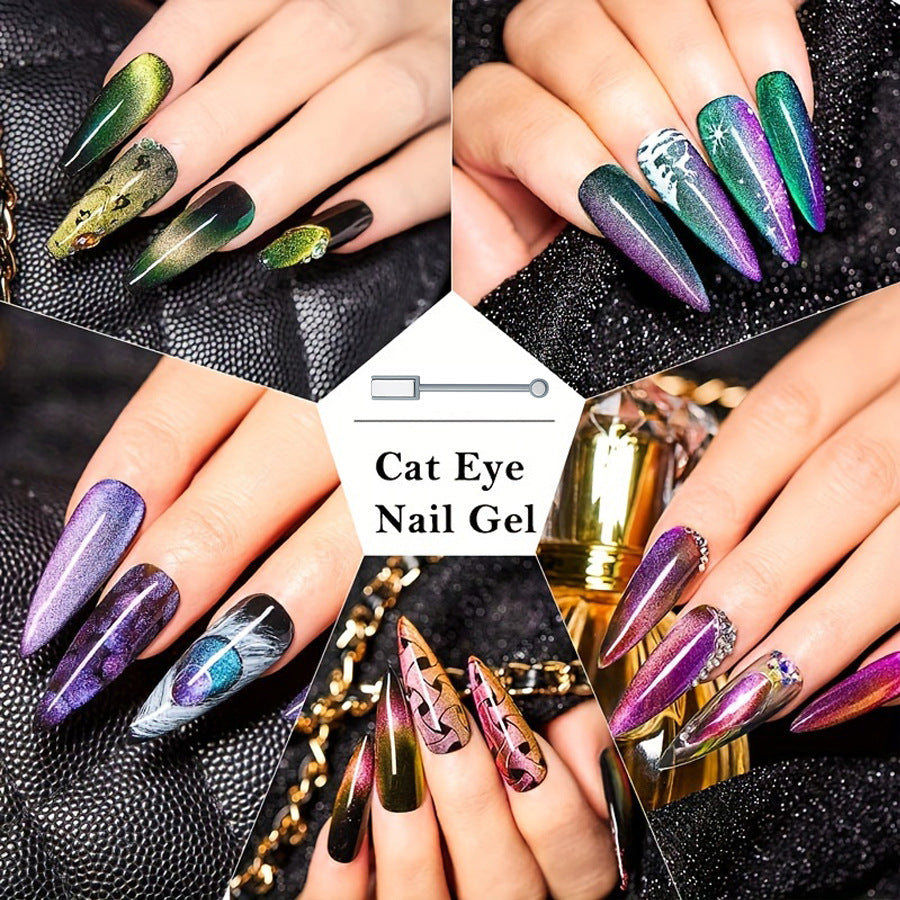XEIJAYI Magic Color Dynamic Diamond In The Debris Cat Eye Series Nail Polish Gel Suit