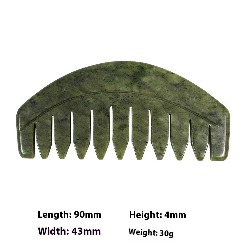 Dual-purpose Scraping Scalp Meridian Portable Head Massage Jade Comb