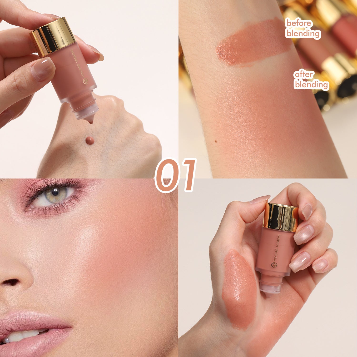 Young Vision Women's Fashion Silky Natural Dropper Liquid Blush
