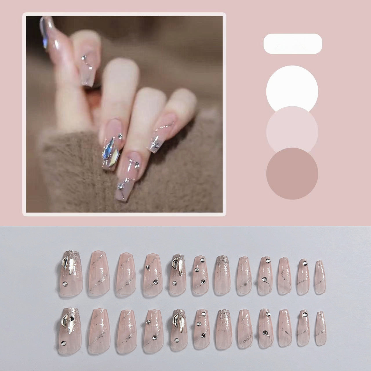 False Nail Wear Armor Diamond In The Debris Finished Nail Beauty