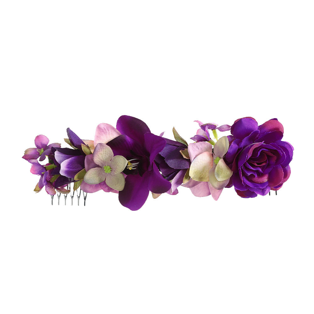 Rattan Flower Hair Comb Jewelry Hair Accessories Ladies Hair Comb