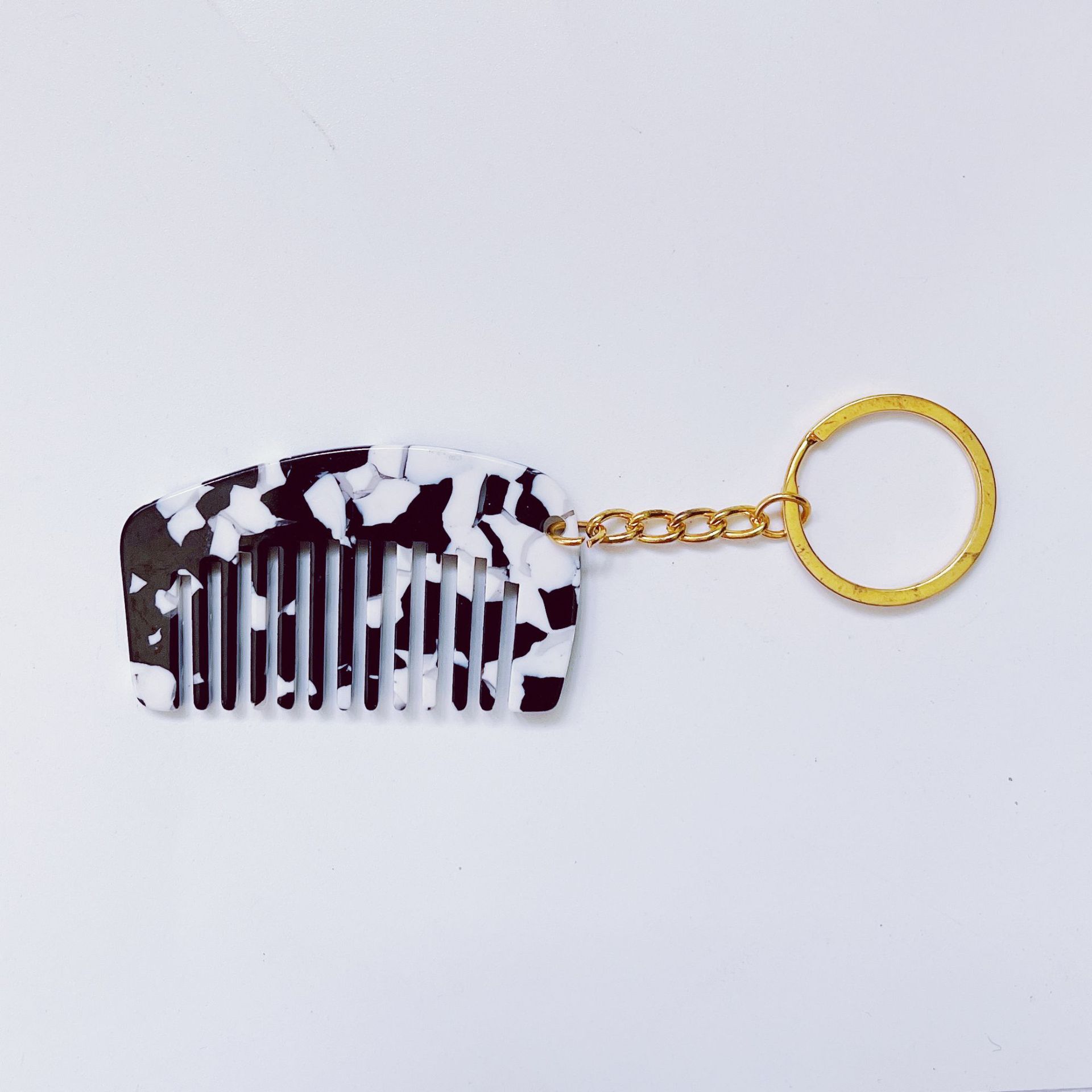 Acetic Acid Plate Mini Comb Key Chain Pendant Portable
