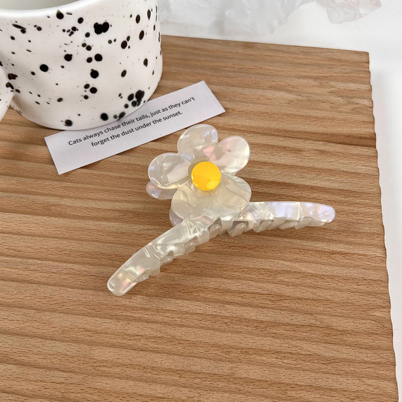 Funny Cute Face Value Personality Yellow Flower Large Grab Clip