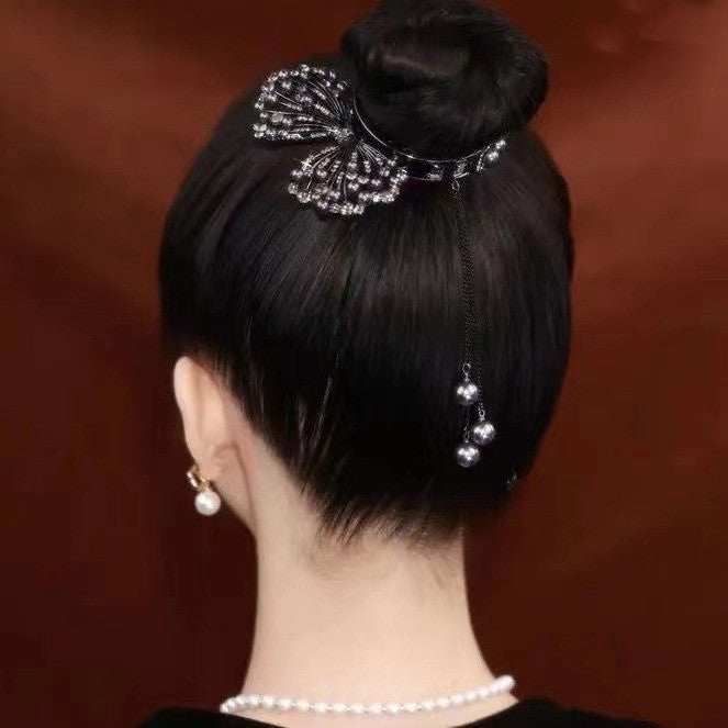 Advanced Metal Bow Tassel Ball Clip