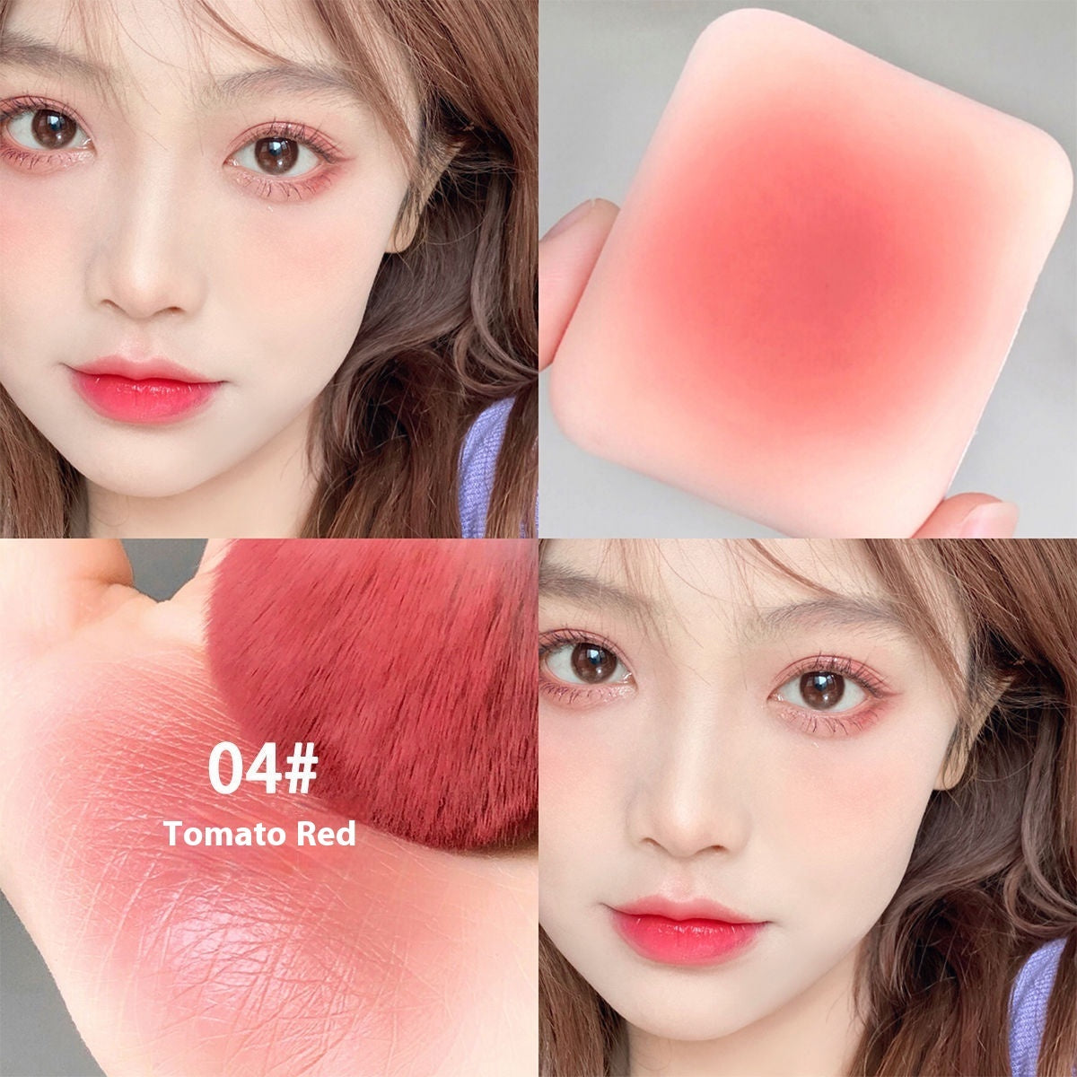 La mei la Monochrome Ice Cube Blush Ins Brightening Color Rendering Long-lasting Natural Delicate