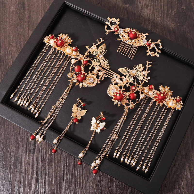 Chinese Style Bride Xiuhe Headdress Simple Phoenix Crown
