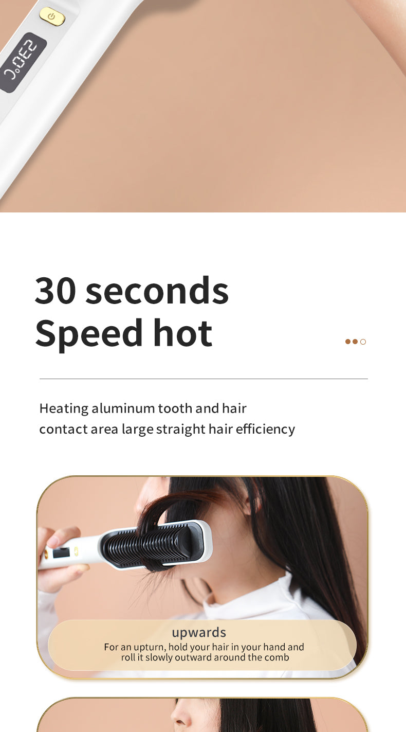 Electric Hot Comb Multifunctional Straight Hair Straightener Comb Negative Ion Anti-Scalding Styling Tool Straightening Brush