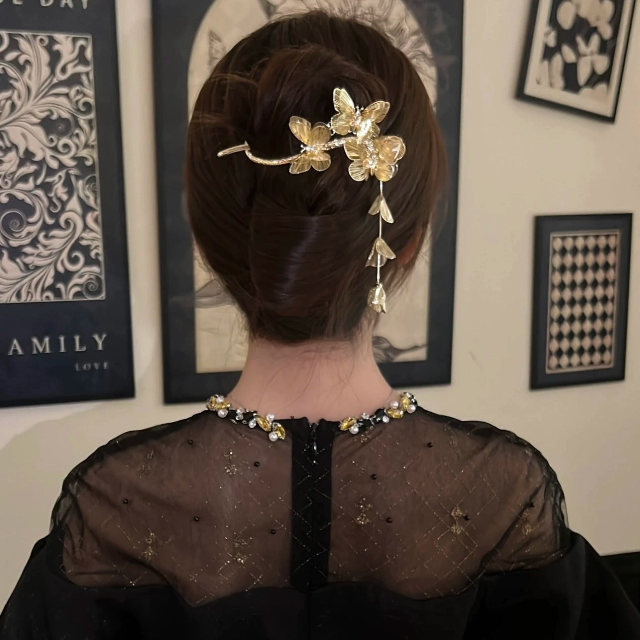 Butterfly Tassel Flowers Hair Clasp Banana Clip