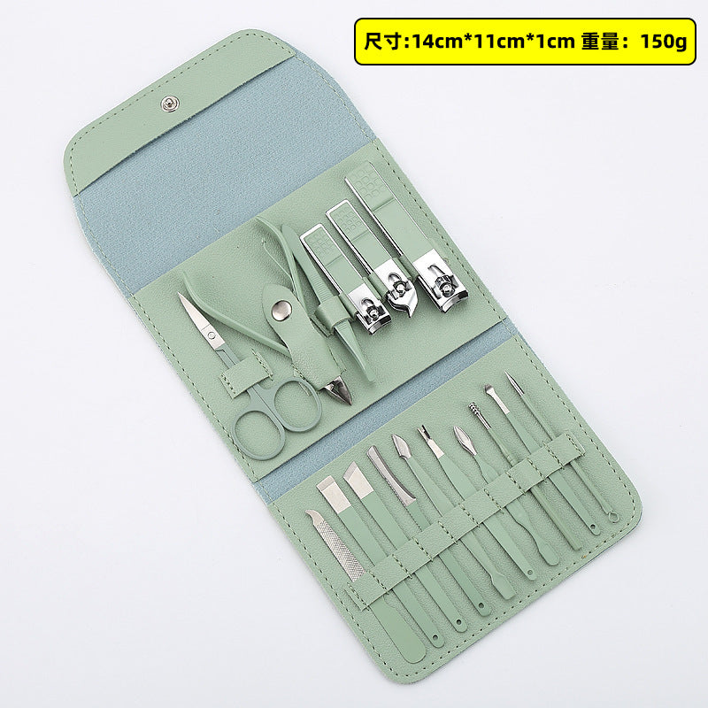 Nail Clippers Set 16-piece Folding Bag Household Nail Clippers Stainless Steel Nail Clippers Pedicure Nail Scissors Full Set