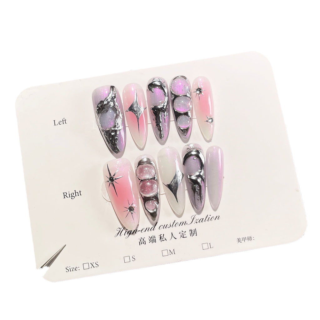 Niche Hot Girl Sweet Cool Metal Three-dimensional Nail Stickers