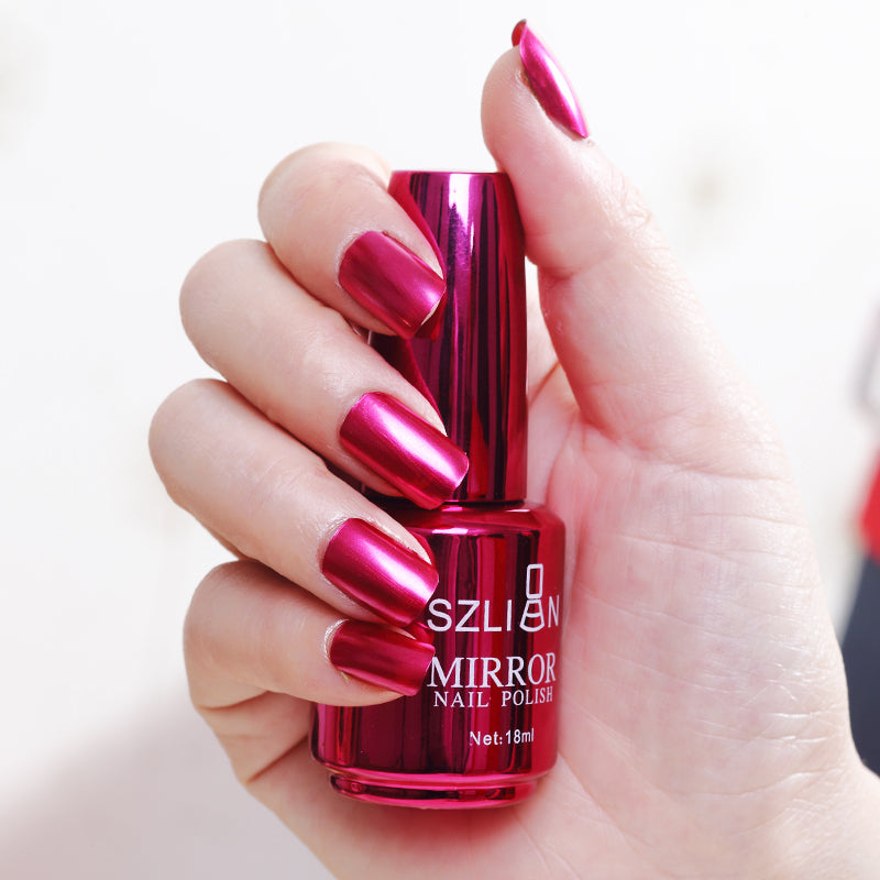 SZLIAN Mirror silver nail polish metal color stainless steel