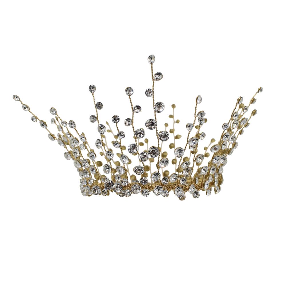 Handmade Full Diamond Bridal Crown Wedding Banquet Headdress