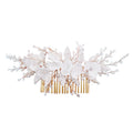Pure Handmade Pearl Beaded Crystal Headwear Hair Comb