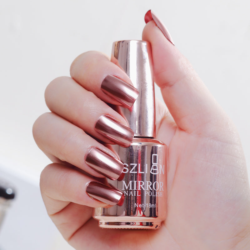 SZLIAN Mirror silver nail polish metal color stainless steel